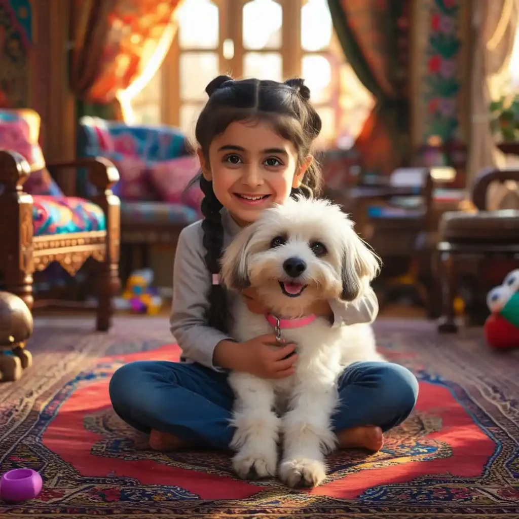 عکاسی کودک با حیوانات خانگی